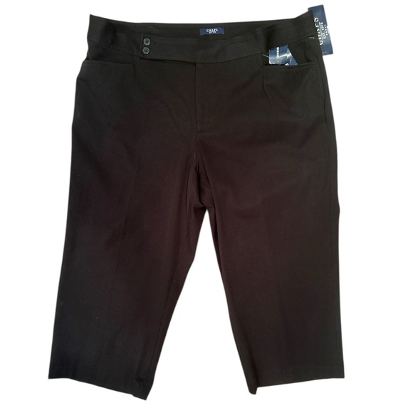 Chaps Black Bermudas NWT So Slimming Fit Size 18W Staple Neutral Versatile - Picture 1 of 6